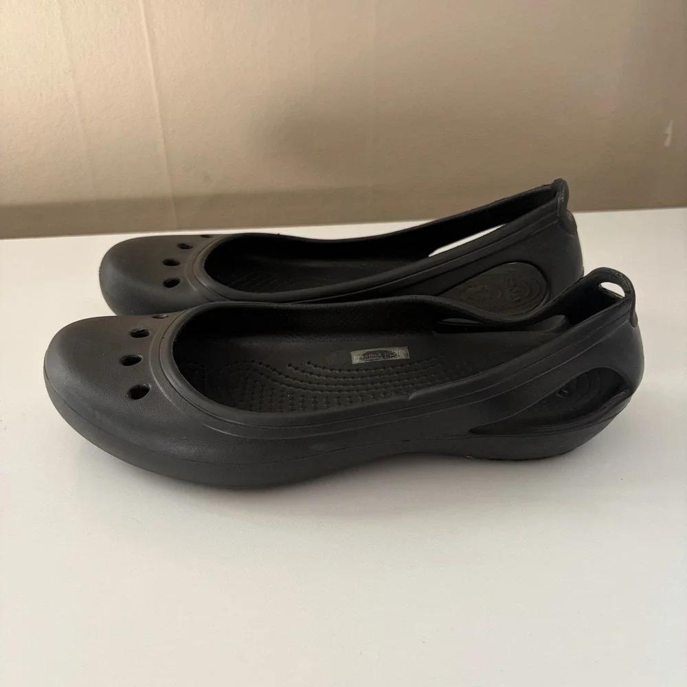 Crocs Womens Kadee Ballet Flats Size 7 Black Casual Comfort Everyday
